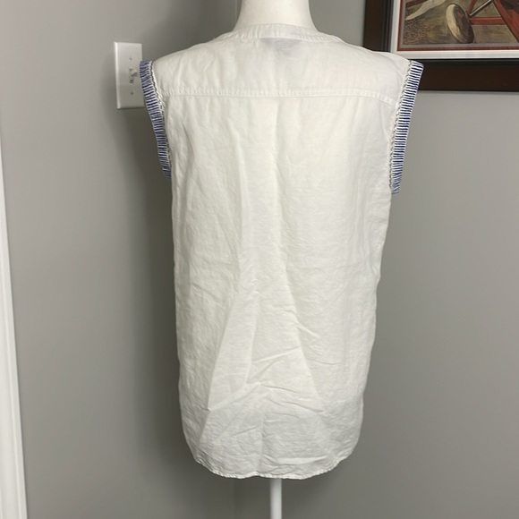 J. Crew White Top with Blue and Red Embroidery - Picture 4 of 7